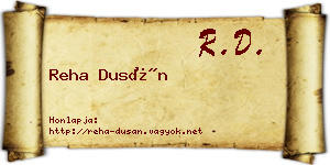 Reha Dusán névjegykártya